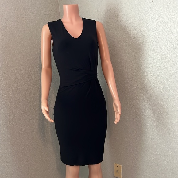 Catherine Malandrino Womens Black Ruched Sheath Wear to Work Dress SMALL NWT #45 - Picture 3 of 13